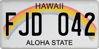 HI license plate FJD042