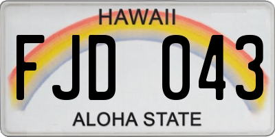 HI license plate FJD043