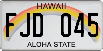 HI license plate FJD045