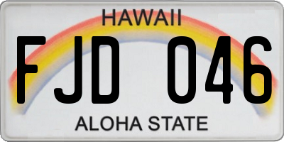 HI license plate FJD046