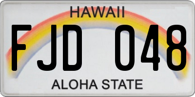 HI license plate FJD048