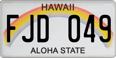 HI license plate FJD049