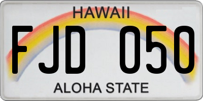 HI license plate FJD050