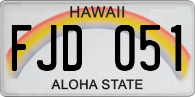 HI license plate FJD051