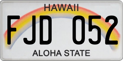 HI license plate FJD052
