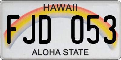 HI license plate FJD053