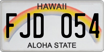HI license plate FJD054