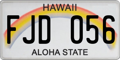 HI license plate FJD056
