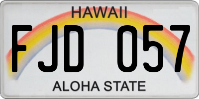 HI license plate FJD057