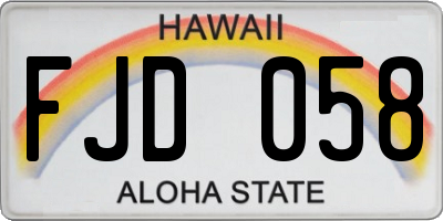 HI license plate FJD058
