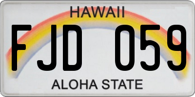 HI license plate FJD059