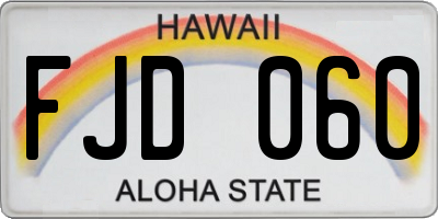 HI license plate FJD060