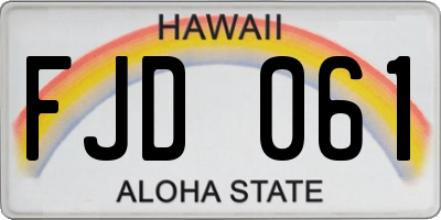 HI license plate FJD061