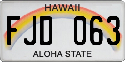HI license plate FJD063