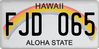 HI license plate FJD065