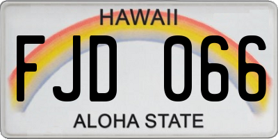 HI license plate FJD066