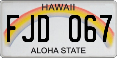 HI license plate FJD067