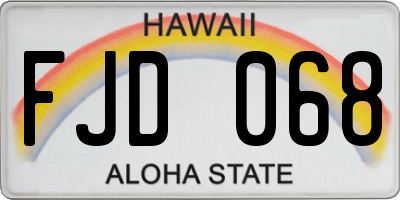 HI license plate FJD068