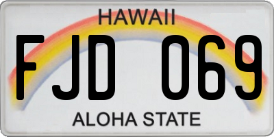 HI license plate FJD069