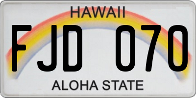 HI license plate FJD070