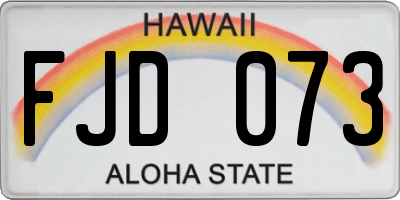 HI license plate FJD073