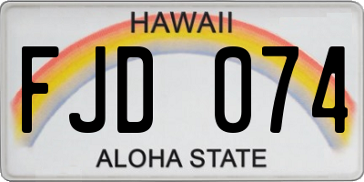 HI license plate FJD074