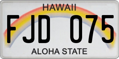 HI license plate FJD075