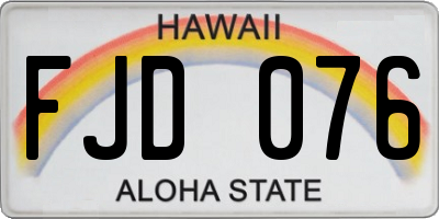 HI license plate FJD076