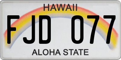 HI license plate FJD077