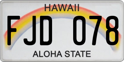 HI license plate FJD078