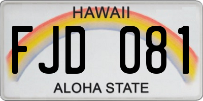 HI license plate FJD081