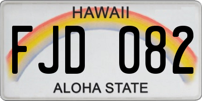HI license plate FJD082