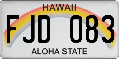 HI license plate FJD083