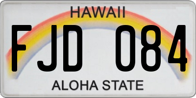 HI license plate FJD084