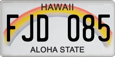 HI license plate FJD085