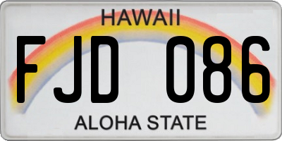 HI license plate FJD086