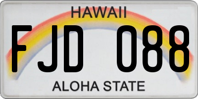 HI license plate FJD088