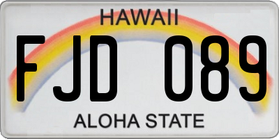 HI license plate FJD089