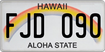 HI license plate FJD090
