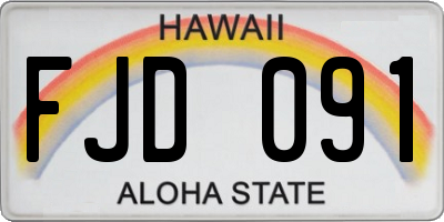 HI license plate FJD091
