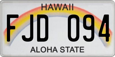 HI license plate FJD094