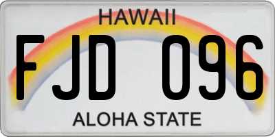 HI license plate FJD096
