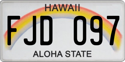 HI license plate FJD097