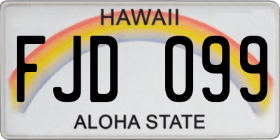 HI license plate FJD099