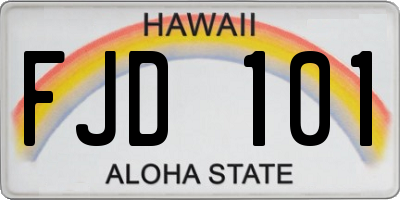 HI license plate FJD101