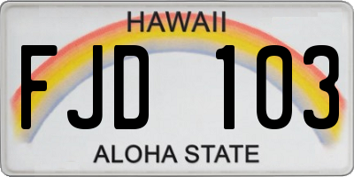 HI license plate FJD103