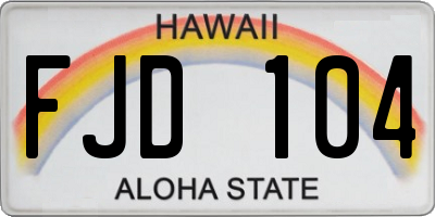 HI license plate FJD104