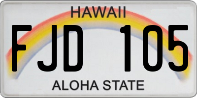 HI license plate FJD105
