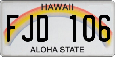 HI license plate FJD106