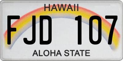 HI license plate FJD107